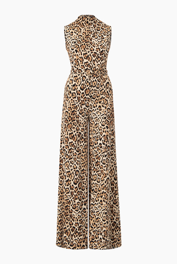 Jumpsuit amplio de animal print