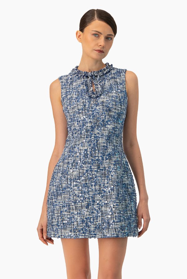 Vestido linea A tejido con mangas