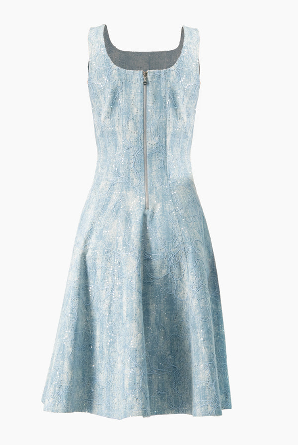 Vestido midi de escote cuadrado