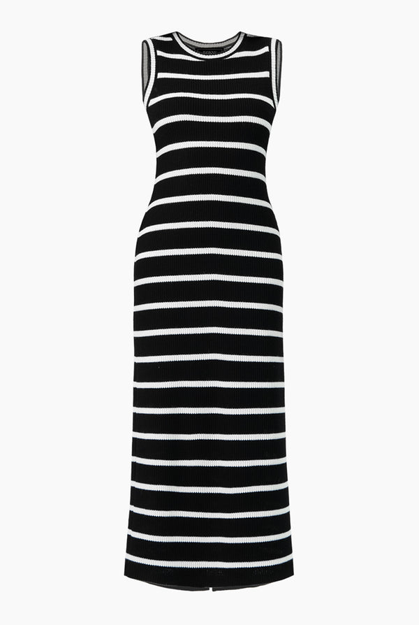 Vestido largo tejido y sin mangas