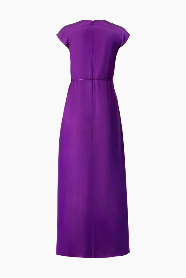 Vestido largo morado sin mangas