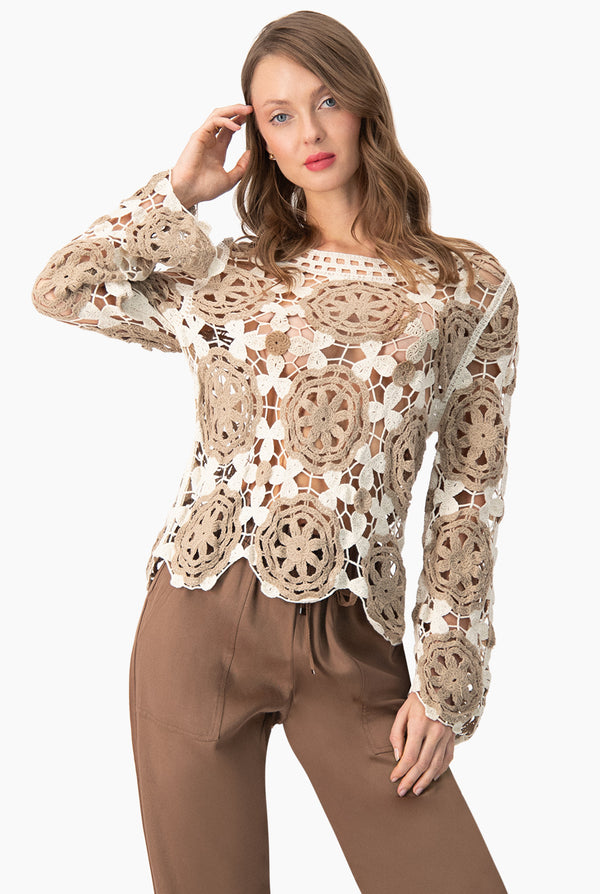 Suéter Crochet Calado