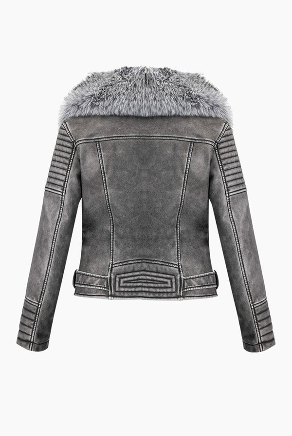 Chaqueta PU Grey Biker