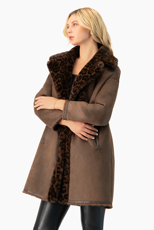 Abrigo Reversible Cheetah Print