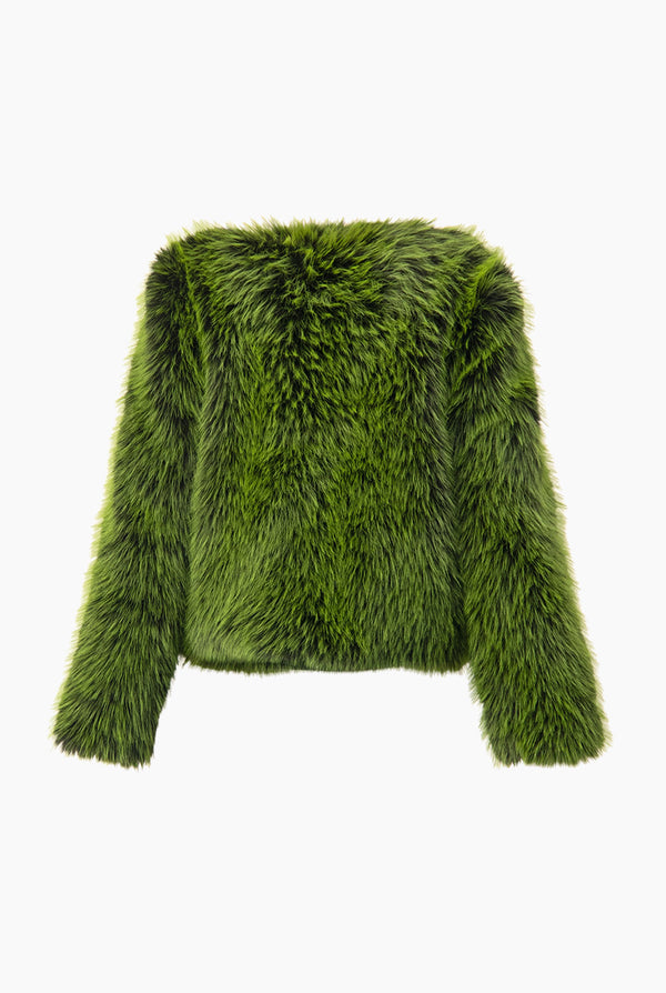 Abrigo corto peluche verde
