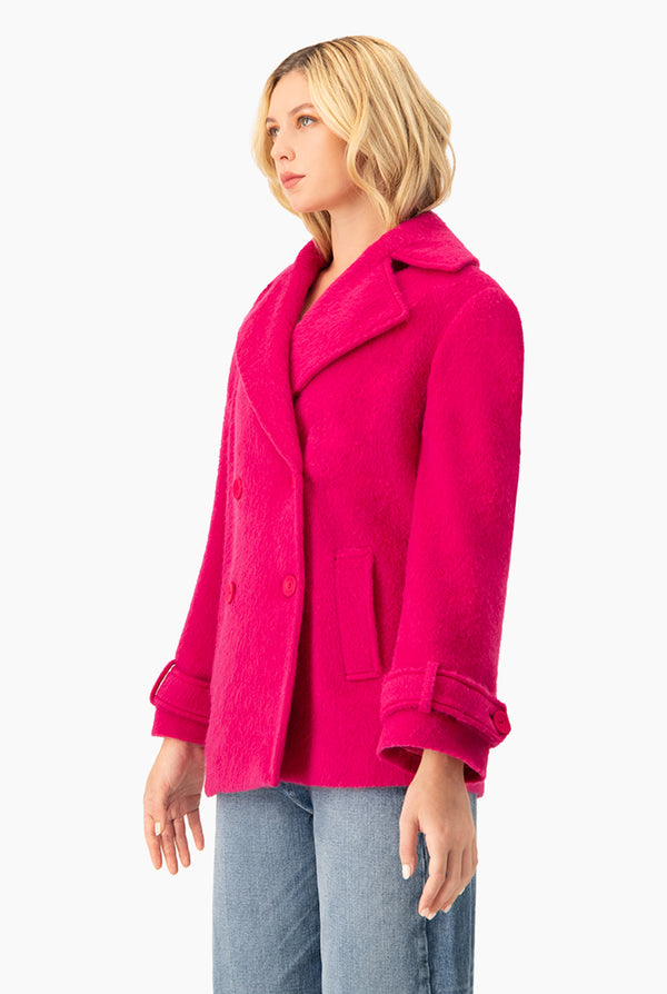Abrigo cruzado rosa