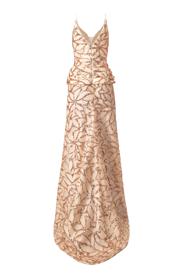 Vestido Rosa Asimétrico con Lentejuelas