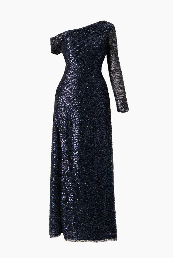 Vestido con abertura y una manga