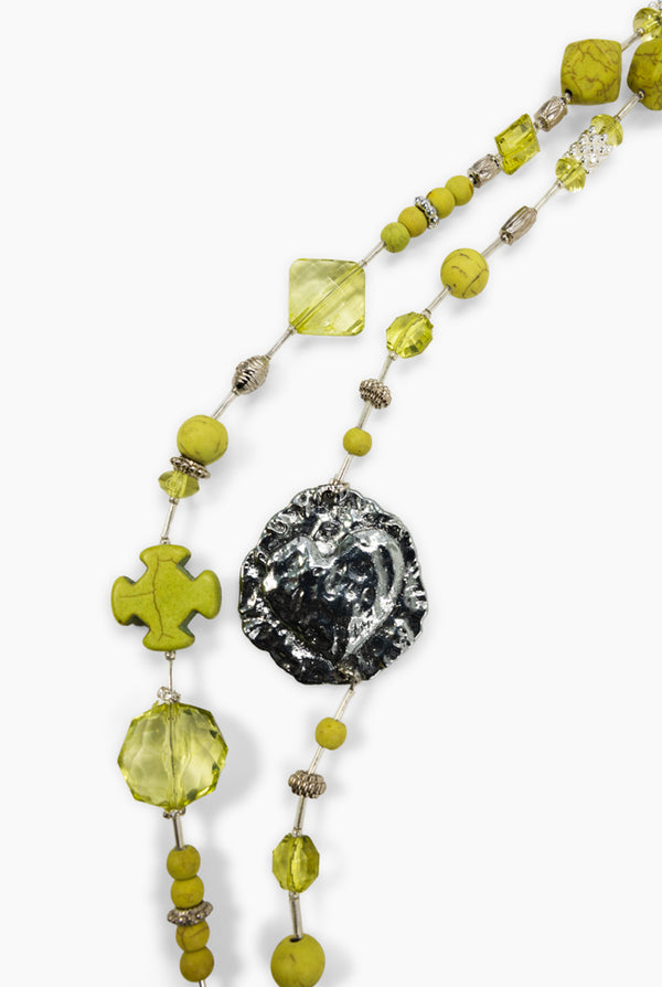 Collar Silver Green Bohemio