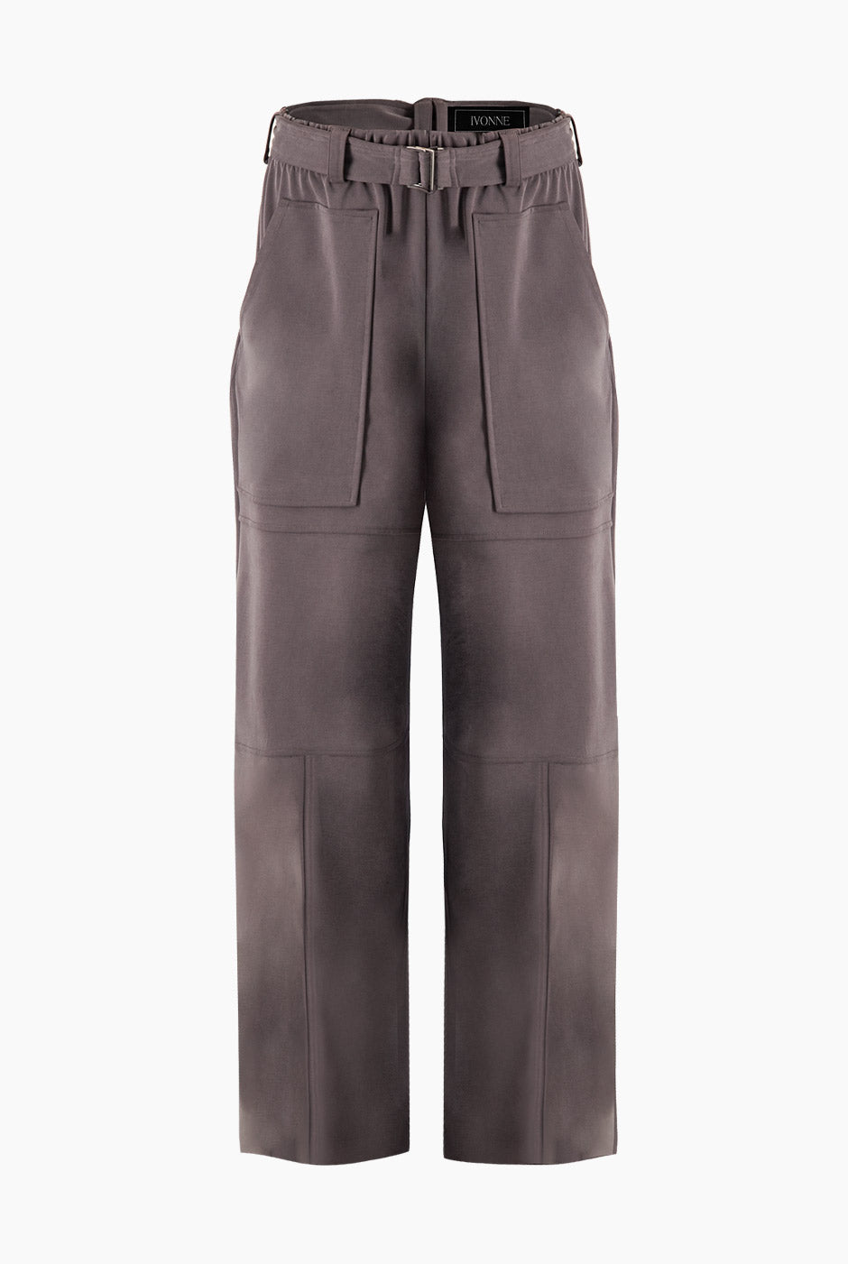 Pantalón Extra Soft gris con cinturón y maxi bolsillos
