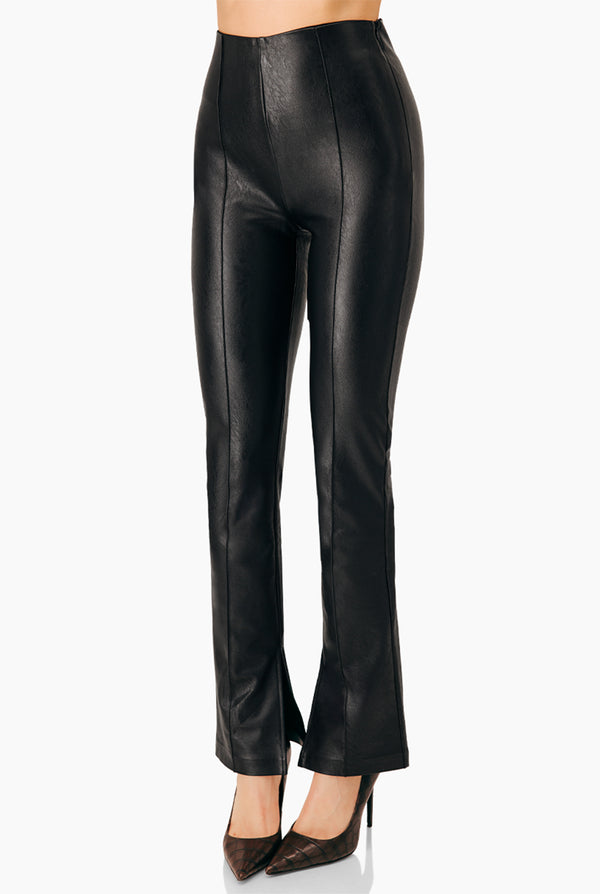 Pantalón PU High-Waste Negro
