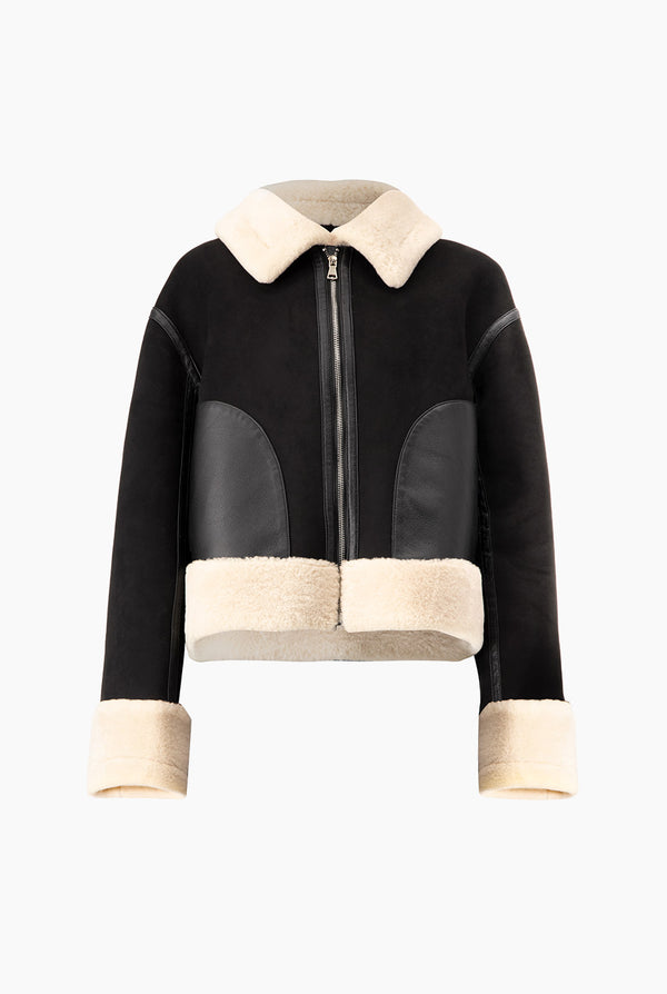 Chamarra Biker Terciopelo Negro